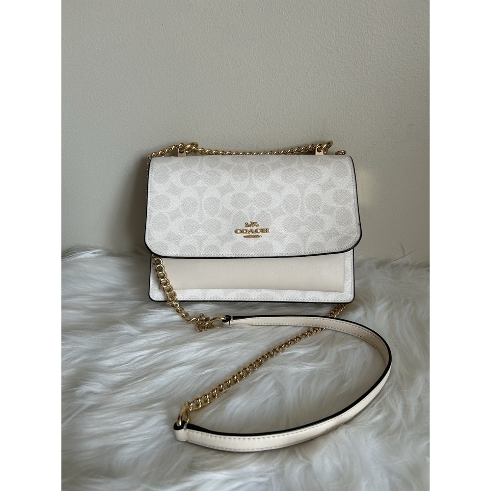 Coach Klare Crossbody Bag Signature Canvas White Beige Colorblock 91019 - Picture 2 of 11